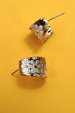 Flower Power Enamel Hoops: Gold