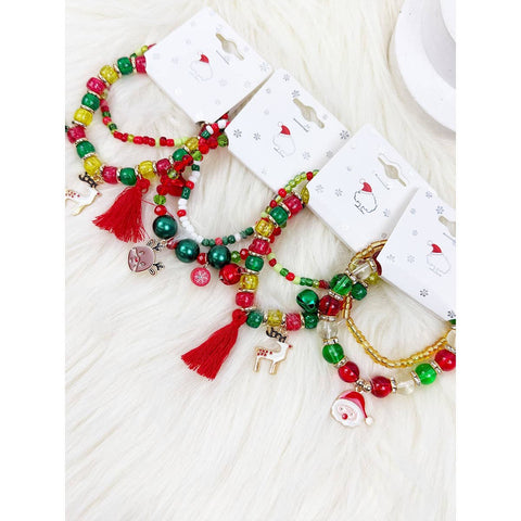 Christmas Theme Bracelet with Charm and Tessel: MIX COLOR
