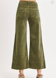 Couture Cord Patch Pocket Jeans: Olive