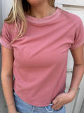 Simply Sweet Ribbed Top: Rose
