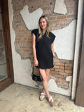Normalize Scallops Dress: Black