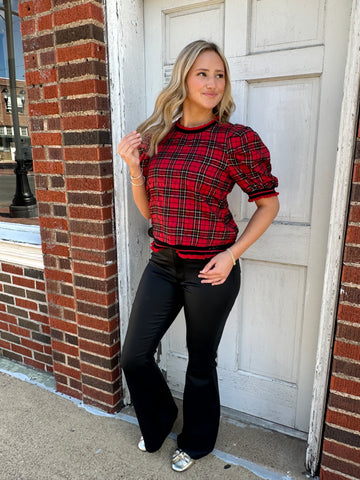 Plaid and Proper Top PLUS: Red/Green