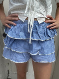 Pretty Posse Gingham Skort: Lt Blue