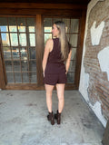 Business Beauty Romper: Chocolate