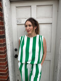 Boardwalk Breeze Top: Green/ White
