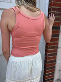 Essential Ribbed Tank: Terracotta