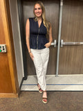 The Boss Lady Blouse: Navy