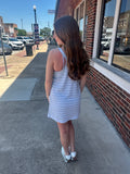 Seabreeze Crochet Dress: Halogen Blue/ White