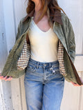 Retro Rambler Jacket: Olive/Leather