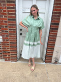 Sail Away Together Dress: Sage Combo