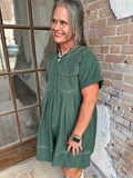 Pocketful of Charm Dress: Olive