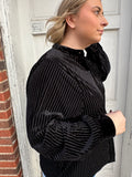 Frosted Velvet Blouse: Black