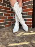 The Ainsley White Western Boot: White