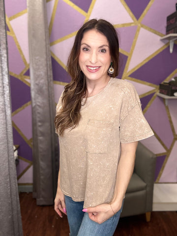 Easy Enough Top: Taupe