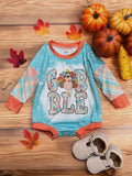 Gobble Romper: Blue Mix