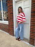 Gameday Striped Top: Red/White
