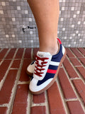 Heads Up Sneakers: Red/White/Blue