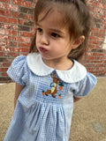 Ritzy Little Rabbit Collar Dress: Blue