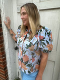 Blue Skies & Blossoms Blouse: Blue Mix
