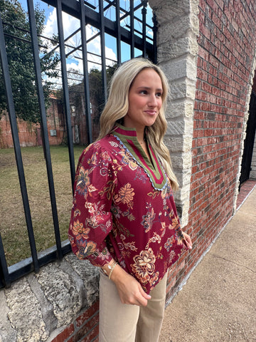 Falling For You Top PLUS: Maroon