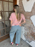 Sailor Stripes Red/Blue/White Crew Neck Tee