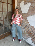 Sailor Stripes Red/Blue/White Crew Neck Tee