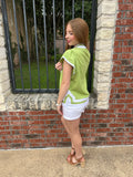 Abstract Allure Top :Lime