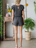 Enjoy the View Ribbed Romper: Charcoal