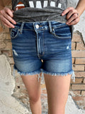 Fun On Repeat Denim Shorts: Dark Wash