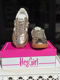 Heads Up Sneakers: Gold Metallic