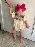 Crochet Cutie Romper: Ivory