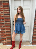 Reviving Treaty Oak Romper: Denim
