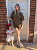 Calling For Comfort Romper: Mocha Leopard