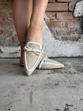 Tip Included Mules: Ivory Combo