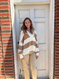 Sugar and Spice Knitted Pullover: Brown/Cream