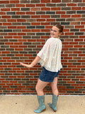 Breezy Boho Cape Top: Vintage Cream
