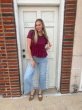 Signature Style Smocked Top: Wine