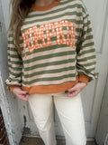 Pumpkin Season Top: Olive multi