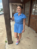 Working Whimsy Romper: Aqua Splash