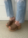 Bada Bing Platform Heels: Brown Distressed