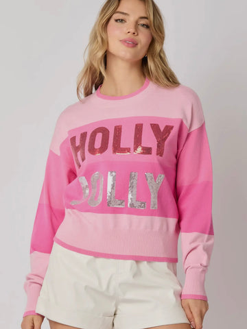 Holly Jolly Sweater: Pink Mix