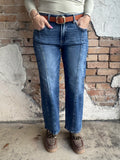 Rocky Seamed Straight Denim PLUS: Medium Wash