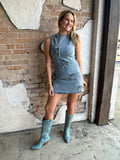 Twill & Thrill Dress: Light Denim