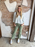 Around Town Acid Washed Denim: Olive