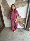 On Repeat Striped Set: Pink/Brown