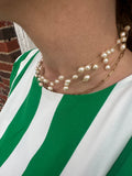 Floating Pearl Necklace: Gold