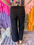 Fiona Wide Leg Denim: Jet Black