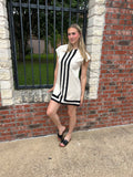 Classic Contrast Dress: Cream/Black