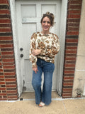 Fireside Florals Blouse: Sand Multi