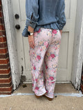 Vintage Floral Pants: Oatmeal